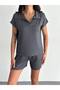 Women's Modal Fabric Polo Neck T-Shirt Shorts Set - 3