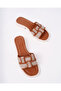 Rox Model Daily Women's Brown Tan Striped Linen Slippers - 5