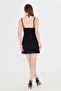Black Lace Lined Dress with Cup Lacing Detail - 8