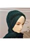 Emerald Green Headband Conjoined Shawl Model Ready Veil Ready Shawl Ready Turban with Accessories