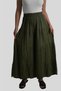 Khaki Elastic Waist Loose Leg Casual Trousers - 5