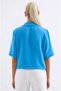 Women's New Blue Short Sleeve Shawl Collar Buttoned Seasonal Linen Ayrobin Jacket Hzl24S-Bd107061 - 3
