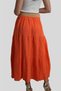 Orange Color Muslin Belted Skirt - 7