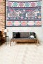 India Elephant Pattern Ethnic Stain Resistant Velvet Textured Fabric Wall Cover Wall Carpet Tapestry - 3