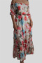 White Floral Patterned Madonna Collar Dress - 4