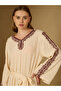 Crinkled Embroidered Detail Jacquard Jalabiya with Fabric Belt - 4