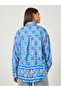 All Over Print Long Sleeve Oversized Shirt - 5