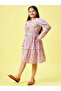 Block Printed V Neck Dress with Cut Out Detail - 3