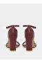 Pleated Ankle Strap Block Heel Sandals - 5