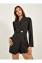 Solid Shawl Lapel Wrap Look Romper