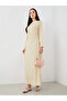 Solid Cowl Neck Long Sleeves A-Line Maxi Dress