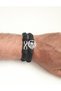 Set of 2 Fashionable Genuine Leather Bracelets with Infinity and Tree of Life Figures - 2