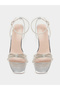 Embellished Bow Transparent Block Heel Sandals - 6