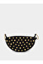 Studded Half Moon Shoulder Bag with Zip Closure - 2