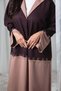 Elegant Two-Tone Embroidered Abaya with Headscarf & Lapel Collar – Ideal for Office & Meetings - 3