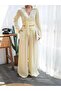 Women's Wrinkle Fabric Waist Tie Shirt and Oversize Pants Set - 2