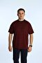 Tk Viscose Striped Oversize T-Shirt Claret Red - 2