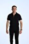 Pearl Teeth Half Zipper T-Shirt Black - 2