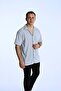 Ribbed Short Sleeve Shirt Light Gray - 3