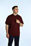 Tk Viscose Striped Oversize T-Shirt Claret Red - 3