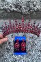 Abrienda Burgundy Bridal Henna Crown Special Occasion Accessory Women's Crown and Three Shuttle Earrings Set