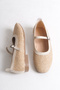Women's Stylish Design Single Helmet Strap Casual / Daily Straw Ballerina Shoes - 2