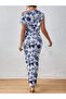 Patterned Maxi Dress with Off-The-Shoulder Slits - 4