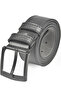 Men's Black 4.5 cm Wide Black Buckle Faux Leather Jeans Belt 2402647 - 4