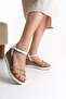 Women's Special Design Asymmetrical Strap Casual Wedge Heeled Shoes, Elegant Sandals - 5
