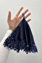 Navy Blue Bride and Groom Handkerchief, Sparkling Sequins and Beads Embroidered, Wedding Henna Circumcision Promise Engagement Halay - 2