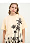 Oversized Summer Paradise Graphic Dropped Shoulder T-Shirt - 4