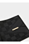 Black Solid Checkered Wallet - 3