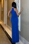 Halter Neckline Stone Scuba Evening Dress Cobalt Blue 583143 - 4