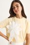 Women's Short Sleeve Cotton T-Shirt with Butter Flower Accessories 60602040 - 5