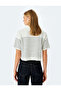 Buttoned striped oversized polo neck knit sweater. - 4