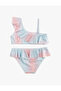 Bikini Set Ruffled One Shoulder Thin Strap - 2