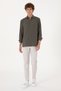 Men's Dark Khaki Long Sleeve Shirt 50300209-Vr111 - 4