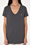 Women's Anthracite V-Neck Basic T-Shirt 50300829-Vr006 - 6