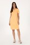 Women's Orange Polo Neck Mini Length Knitted Dress 50300881-Vr202 - 3
