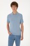 Men's Slim Fit Zippered Blue Knitwear T-Shirt 50299365-Vr036