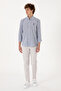 Men's Navy Blue Long Sleeve Shirt 50300182-Vr033 - 4