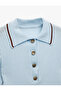 X Melis Ağazat - Short Sleeve Buttoned Polo Neck Knitwear Sweater - 5