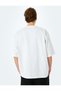 Cotton Crew Neck Tok Fabric Slogan Embroidered Short Sleeve Oversize T-Shirt - 4