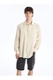 Xside Beige Regular Fit Long Sleeve Poplin Men's Shirt