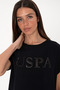 Women's Black Crew Neck T-Shirt 50300777-Vr046 - 2