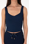 Women's Navy Blue Sleeveless V-Neck T-Shirt 50306679-Vr033 - 6