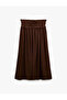 Comfortable Fit A-Line Viscose Long Skirt with Tie-Up Waist - 3