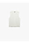 Crew Neck Regular Fit Cotton Sleeveless T-Shirt - 3
