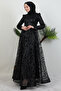 Cansu Glitter Evening Dress Black - 4