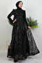 Cansu Glitter Evening Dress Black
